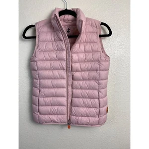 Save The Duck Pink Ultra-Light Faux Down Vest Plumtech Kids 10 Y.O. Puffer Coat - Picture 1 of 15