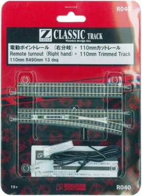 ROKUHAN Z gauge R040 110mm point rail with 1 right turnout (110mm cut rail) * - Image 1 of 2