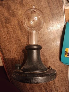 1929 Edison Light Bulb Wooden. Base - Picture 1 of 3