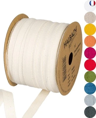 Halbach Seidenbänder 24500 Ruban en coton - 10 mm x 30 m - Pour bricolage et  - Photo 1/4