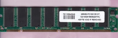 256MB KBYTE 256MB-PC100/133 DT PC-133 3.3V SDRAM DESKTOP MEMORY STICK DUAL RANK - Image 1 of 2
