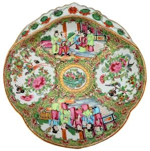 19. Jahrhundert, chinesisches Rosenmedaillon Porzellan Garnelen Schale - fein detailliert - Bild 1 von 9