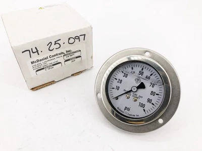 New McDaniel Controls J6DP Gauge 0-100psi 1/4" NPT - Image 1 of 4