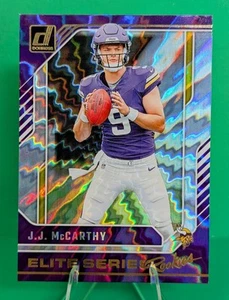 2024 Panini Donruss Elite Series Rookie Purple Shock Holo #4 JJ McCarthy RC SP - Foto 1 di 2
