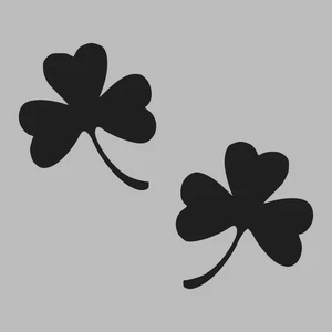 Static Window Clings - Black Window Cling  Pair of Clover Leaf - Picture 1 of 1
