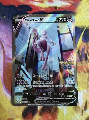 2022 Pokémon GO Mewtwo V (Alternate Full Art) 072/078  Holo NM - Image 1 of 2