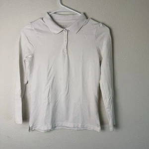 Children Place Girls Uniform Polo White Long Sleeve Size L (10-12) - Picture 1 of 7