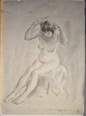 ETHELBERT WHITE (1891-1972) ESPOSA DEL ARTISTA BETTY - ACUARELA ORIGINAL Foto 1 de 4