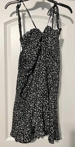 Shein Dress Size 2xl ~ Black Floral With Strappy Sleeves ~ New With Tags - Picture 1 of 3