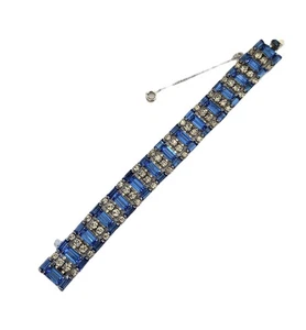 Armband Hattie Carnegie Vintage signiert blau und klar Strass - Bild 1 von 5