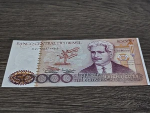 Brazil 50,000 Note  Brazilian Cem Mil Cruzeiros | Uncirculated Condition | 7448 - Picture 1 of 2