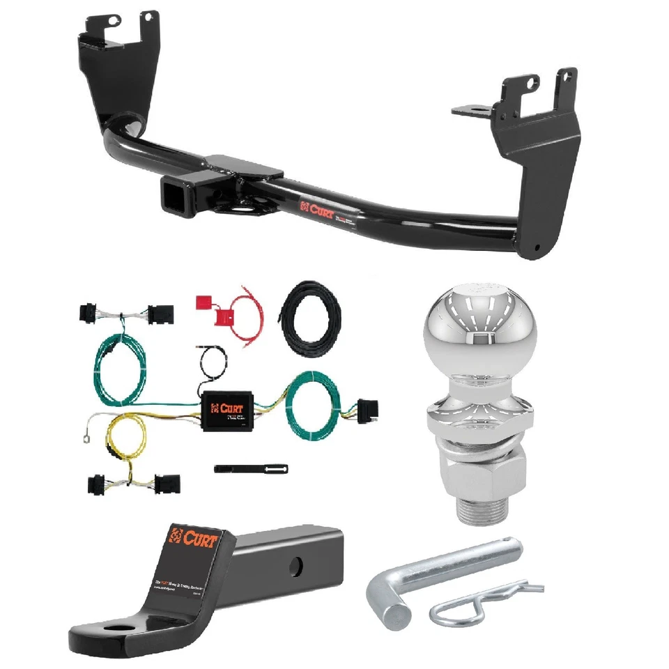 Curt Class 3 Trailer Hitch Tow Package w/ 2" Ball for Jeep Renegade Foto 1 de 4