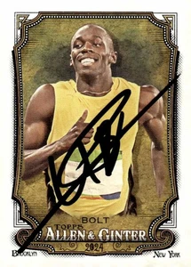 Usain Bolt Signed 2024 Topps Allen & Ginter #208 Trading Card COA Proof Photo 8 - Bild 1 von 9