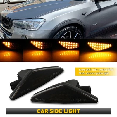 2x Marcador LED lateral dinámico luces de señal de giro humo para BMW X3 X5 X6 F25 E72 EAH Foto 1 de 4