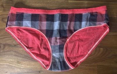 VICTORIA'S SECRET M PLAID PICOT VINTAGE RARE HIPHUGGER PANTIES Red - Image 1 of 4