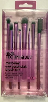Real Techniques Everyday Eye Essentials 8 Piece Brush Set Purple Aluminum #1991 - Image 1 of 3