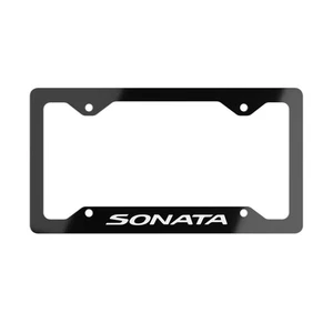 Marco de matrícula Hyundai Sonata - metal aluminio negro, apto para sedán - Imagen 1 de 3