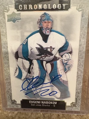 2018 UPPER DECK CHRONOLOGY EVGENI NABOKOV FRANCHISE HISTORY AUTO SHARKS - Image 1 of 4