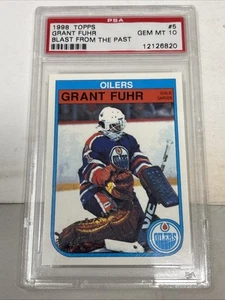 1998 Topps  #5 GRANT FUHR BLAST FROM THE PAST  PSA 10 Rare Old Holder POP 4 - Picture 1 of 2