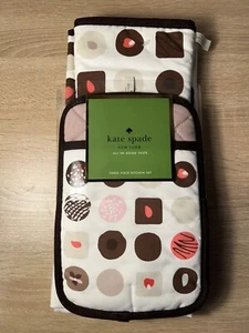 Neu Kate Spade New York All in Good Taste 3-teiliges Set Ofenhandschuh Topflappen Schokolade - Bild 1 von 5