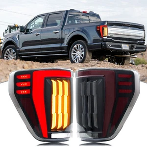 LED Tail Lights for Ford F-150 F150 XL STX 2021-2023 Black Rear Lamps Assembly - Picture 1 of 5