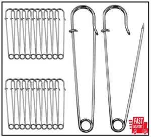 4 Inch Large Safety Pins for Clothes Big Safety Pins Heavy Giant Safety - Picture 1 of 2