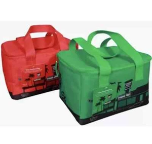 2 Piece Set of RED & GREEN TRADER JOE'S MINI INSULATED TOTE LUNCH BAG - Picture 1 of 2