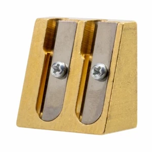 DUX #4109 Brass Double Hole Wedge Pencil Sharpener - Picture 1 of 4