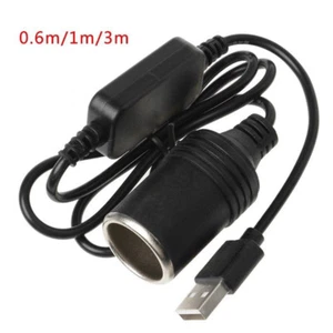 USB 5V To12V Car Cigarette Lighter Socket Female Converter Power Adapter 'b$ - Picture 1 of 15
