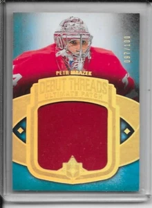 2013-14 Ultimate Collection Petr Mrazek parches de hilos debut #d/100 - Imagen 1 de 2