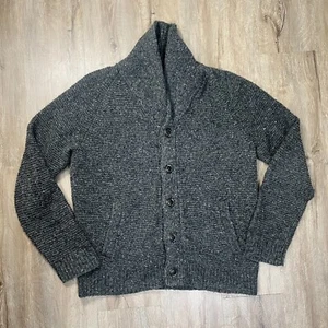 Marine Layer Cardigan Womens Large Gray Merino Wool Blend Knit Shawl Sweater - Picture 1 of 7