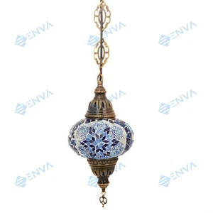 Turkish Moroccan Glass Mosaic Ceiling Hanging Chandelier Light Lamp Large Globe - Picture 1 of 6