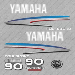 Juego de calcomanías de motor fueraborda Yamaha 90 hp de cuatro tiempos reproducción 90 HP - Imagen 1 de 1