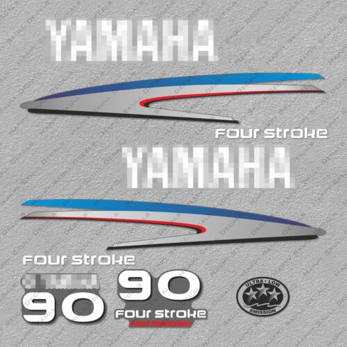 Yamaha 90HP Four Stroke Outboard Engine Decals Sticker Set reproduction 90 HP
