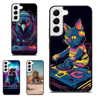 Para Samsung A12 A13 A14 A15 A16 A54 A71 Cubierta Antiarañazos DJ Detrás Girar Animal Foto 1 de 4