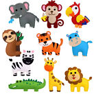1 Set DIY Felt Cloth Sewing Kit Jungle Animals Crafting Toys for Kids Adults