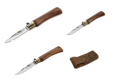 Antonini Old Bear Gr. M, L , S , XL, Walnussholz Klappmesser Taschenmesser Etui