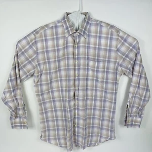Peter Millar Button Up Shirt Adult XL Purple White Tan Plaid Long Sleeve Mens - Picture 1 of 6