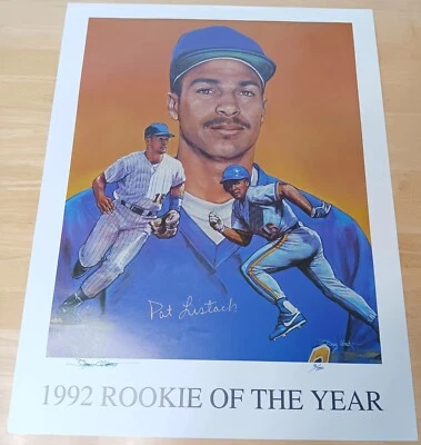 PAT LISTACH MILWAUKEE BREWERS SIGNED 17X22 ROY POSTER PRINT COA AUTOGRAPHED 8 - Image 1 of 2