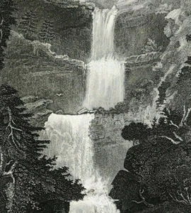 New York State 1835 Kaaterskill Falls Spruce Creek from Meyer's Universum  - Picture 1 of 2