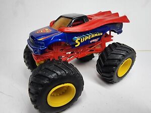 Hot Wheels Monster Jam SUPERMAN Blue Red & Yellow Wheels Monster Truck 1/64