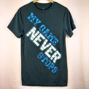 Champion Kids T Shirt Black Blue My Game Never Stops Top Size XL - Picture 1 of 10