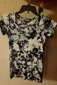 Simply Vera Vera Wang Bluse für Damen. Gr. XS. Print V Ausschnitt. Mehrfarbig. - Bild 1 von 3