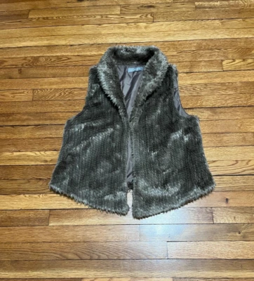 Bagatelle искусственного меха жилет женщин большой серый/коричневый без рукавов мягкий акрил - Изображение 1 из 4