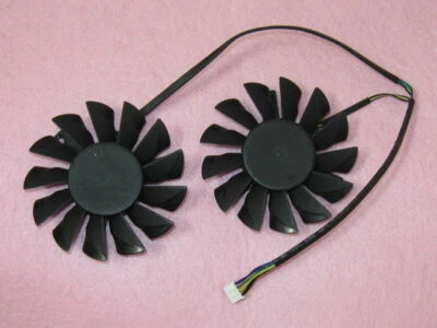 Pair Fans Cooler Fan For MSI GTX 660 670 680 R7850 R7870 PLD08010S12HH 75mm - Image 1 of 3
