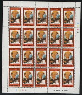 GRENADA 1982 MNH FULL SHEET OF 20 NORMAN ROCKWELL ART PAINTINGS - Image 1 of 4