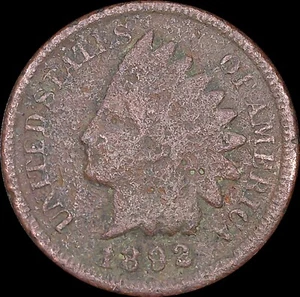 1892 1C Indian Head Cent Uncertified Circulated BN - Picture 1 of 2