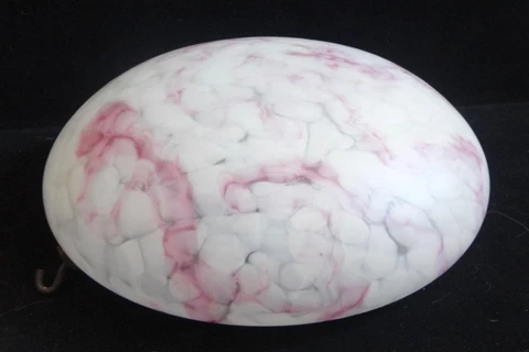 victorian 1890's large  hanging swirl cranberry and opaque glass light shade Cover