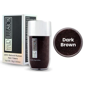 Hair Loss & Bald Spot Solution Fibers for Men Women by HAIR ILLUSION- Dark Brown
