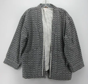 Free People Jacket Women Small Gray Jacquard Geometric Artsy Boho Waist Tie - Picture 1 of 10